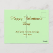 Citrus green brown happy Valentine's day simple  Briefkaart (Achterkant)