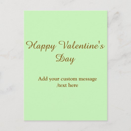 Citrus green brown happy Valentine's day simple  Briefkaart (Voorkant)
