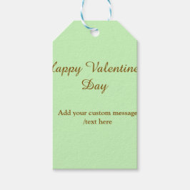 Citrus green brown happy Valentine's day simple Cadeaulabel