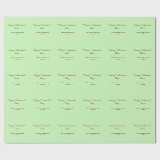 Citrus green brown happy Valentine's day simple  Cadeaupapier (Vlak)