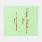Citrus green brown happy Valentine's day simple  Fleece Deken (Voorkant (Horizontaal))