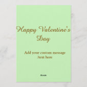 Citrus green brown happy Valentine's day simple  Kaart (Achterkant)