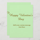 Citrus green brown happy Valentine's day simple  Kaart (Voorkant / Achterkant)