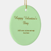 Citrus green brown happy Valentine's day simple  Keramisch Ornament (Rechts)