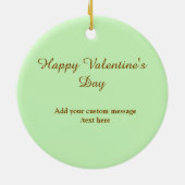 Citrus green brown happy Valentine's day simple  Keramisch Ornament (Achterkant)
