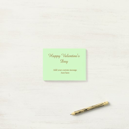 Citrus green brown happy Valentine's day simple  Post-it® Notes (Op bureau)