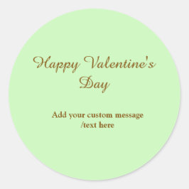 Citrus green brown happy Valentine's day simple Ronde Sticker
