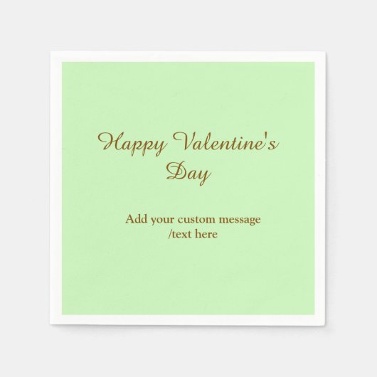 Citrus green brown happy Valentine's day simple  Servet (Voorkant)