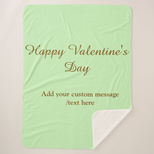 Citrus green brown happy Valentine's day simple Sherpa Deken (Voorkant)