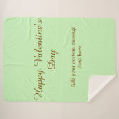Citrus green brown happy Valentine's day simple Sherpa Deken (Voorkant (horizontaal))