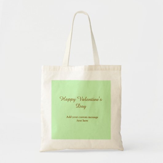 Citrus green brown happy Valentine's day simple Tote Bag (Voorkant)