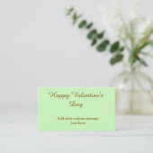 Citrus green brown happy Valentine's day simple Visitekaartje (Staand voorkant)