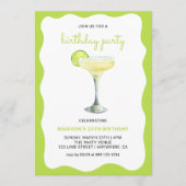 Citrus Green Chic Wavy Summer Cocktail Birthday Kaart (Voorkant)