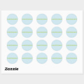Citrus Green & Coastal Blue Wedding Ronde Sticker (Vel)