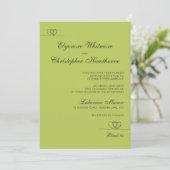 Citrus Green Elegant Chic Calligraphy Wedding Kaart (Staand voorkant)