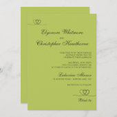 Citrus Green Elegant Chic Calligraphy Wedding Kaart (Voorkant / Achterkant)