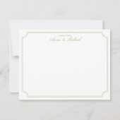 Citrus Green Elegant Minimalist Wedding Note Card Kaart (Voorkant)