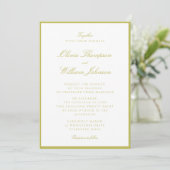 Citrus Green Framed Wedding Invitation Kaart (Staand voorkant)