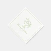 Citrus Green Fruit Bowl Frame Wedding Napkins Servet (Hoek)
