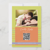 Citrus Green Photo QR Code Wedding Kaart (Achterkant)