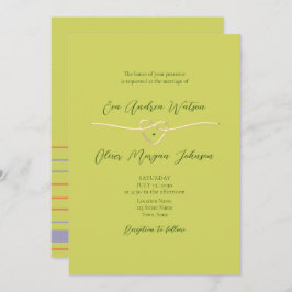 Citrus Green Photo QR Code Wedding Kaart