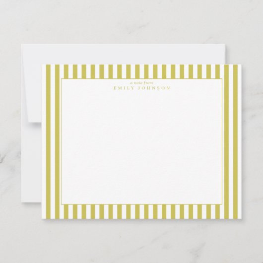 Citrus Green Striped Note Card Kaart (Voorkant)
