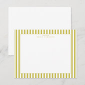Citrus Green Striped Note Card Kaart (Voorkant / Achterkant)