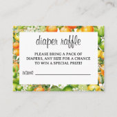 Citrus Greenery Elegante Luier Raffle Kaart (Voorkant)