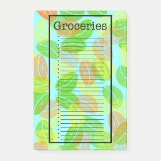 Citrus Grocery List Post it Notes