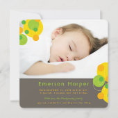 Citrus groen bubble retro cirkels baby jongen foto feestdagenkaart (Voorkant)