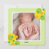 Citrus groen bubble retro cirkels baby jongen foto feestdagenkaart (Achterkant)
