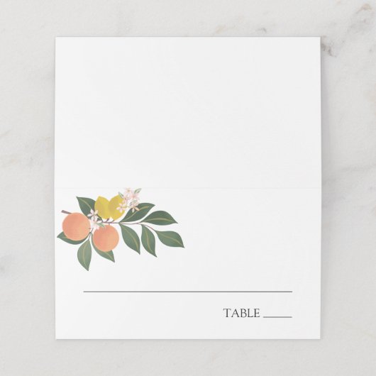 Citrus Groen Naam Escort Kaarten Plaatskaartje (Buitenkant ongevouwen)