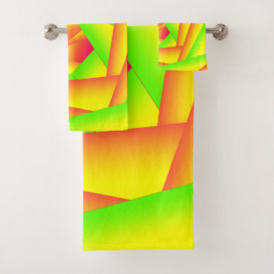 Citrus groen Sinaasappel geel ombre abstract ontwe Bad Handdoek