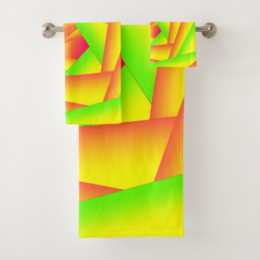 Citrus groen Sinaasappel geel ombre abstract ontwe Bad Handdoek (Insitu)