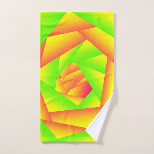 Citrus groen Sinaasappel geel ombre abstract ontwe Bad Handdoek (Handdoek)