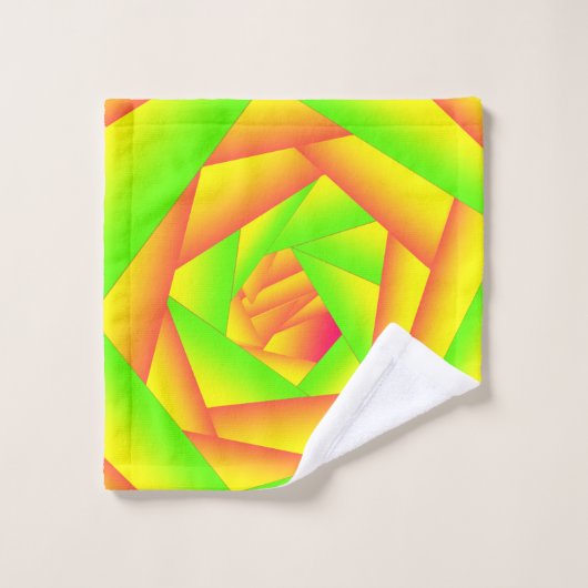 Citrus groen Sinaasappel geel ombre abstract ontwe Bad Handdoek (Wasdoekje)