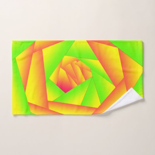Citrus groen Sinaasappel geel ombre abstract ontwe Bad Handdoek (Handdoek)