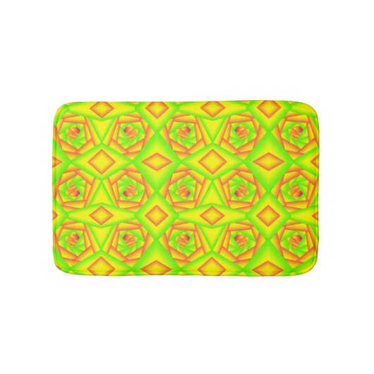 Citrus groen Sinaasappel geel ombre abstract ontwe Badmat (Voorkant)