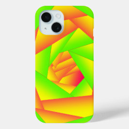 Citrus groen Sinaasappel geel ombre abstract ontwe iPhone 15 Case