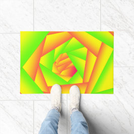 Citrus groen Sinaasappel geel ombre abstract ontwe Deurmat