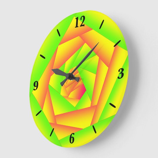 Citrus groen Sinaasappel geel ombre abstract ontwe Grote Klok (Hoek)