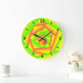 Citrus groen Sinaasappel geel ombre abstract ontwe Grote Klok (Huis)