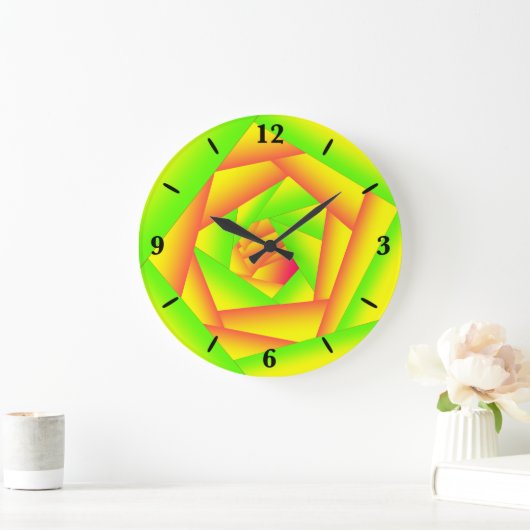 Citrus groen Sinaasappel geel ombre abstract ontwe Grote Klok (Huis)