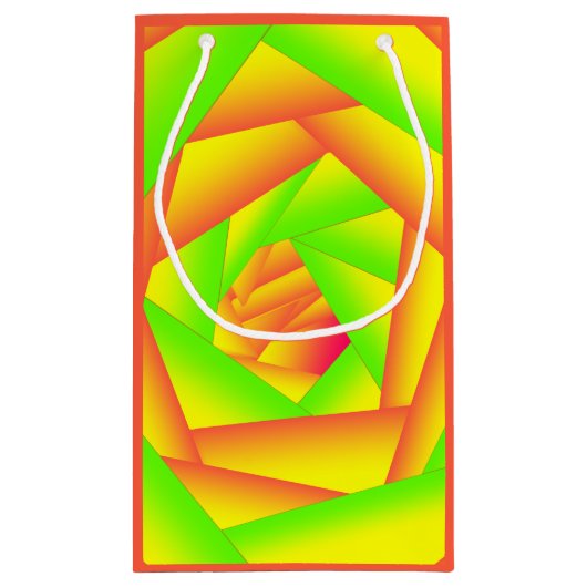 Citrus groen Sinaasappel geel ombre abstract ontwe Klein Cadeauzakje (Achterkant)