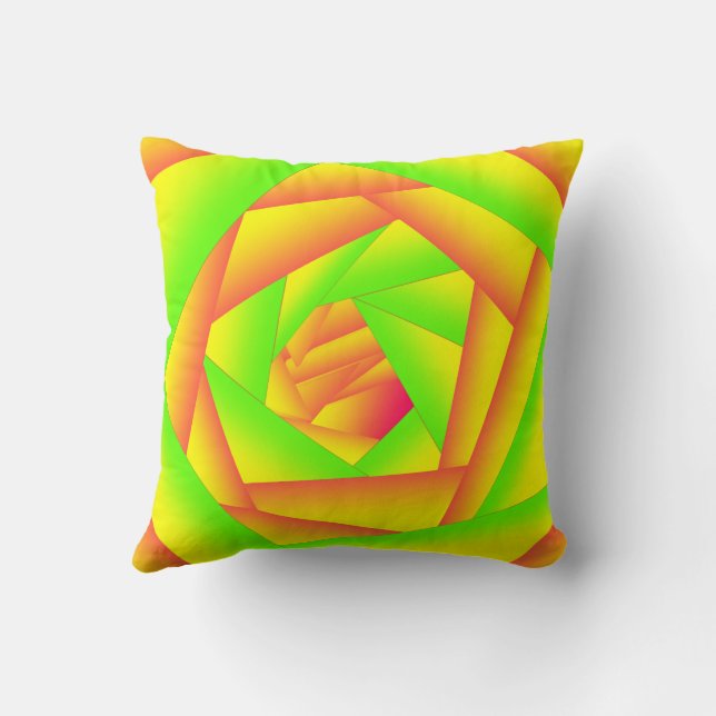 Citrus groen Sinaasappel geel ombre abstract ontwe Kussen (Achterkant)