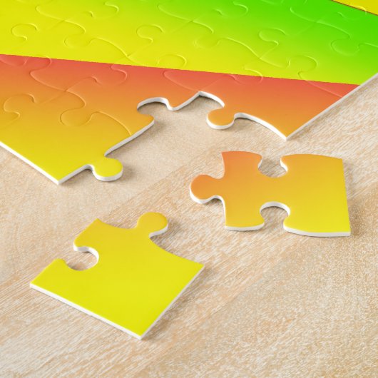 Citrus groen Sinaasappel geel ombre abstract ontwe Legpuzzel (Zijkant)