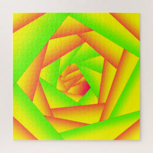 Citrus groen Sinaasappel geel ombre abstract ontwe Legpuzzel