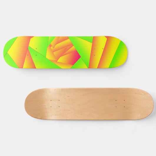 Citrus groen Sinaasappel geel ombre abstract ontwe Persoonlijk Skateboard (Horizontaal)