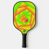 Citrus groen Sinaasappel geel ombre abstract ontwe Pickleball Paddle (Achterkant)