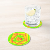 Citrus groen Sinaasappel geel ombre abstract ontwe Ronde Kartonnen Onderzetter (Insitu)